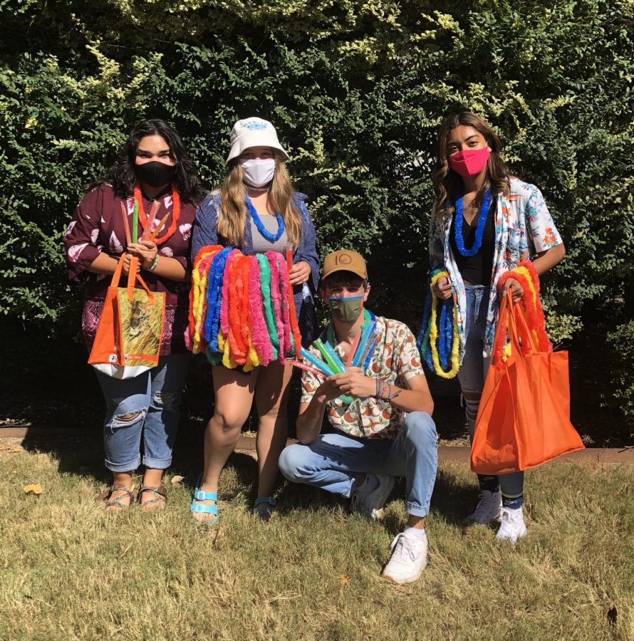 Emilia Aguayo, 11, Hannah Pace, 11, Bryce Newton, 12, and Virginia Romero, 9 show their school spirit by participating in Spirit Week’s “Florida Monday.”