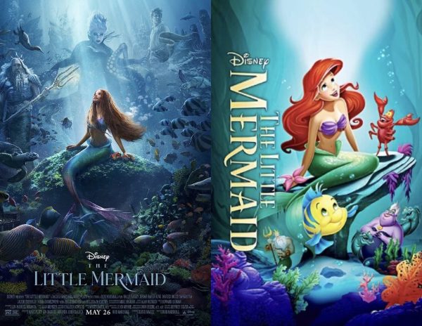 The Little Mermaid” (2023) next to “The Little Mermaid” (1989).