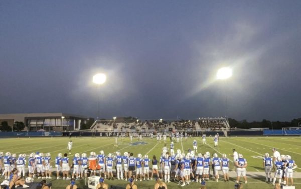 Whitey Smith Stadium hosting the Rogers Mounties and the Muskogee Bulldogs.