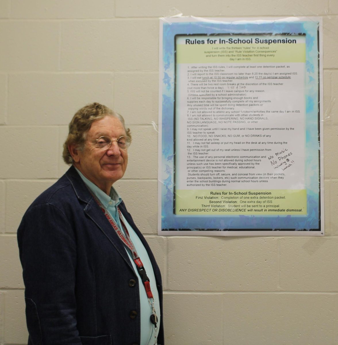 Gary Wood posing with ISS rules