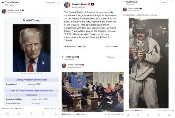 From Jan. 3 to Jan. 19, Trump posts on Truth Social outlining his administration’s arrest of Nicolás Maduro and goals for Venezuela’s future.